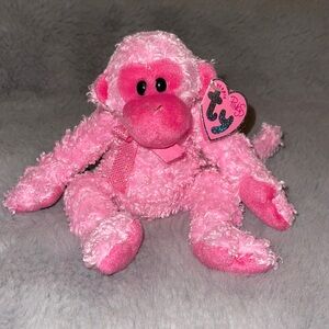 Ty Beanie Baby Hot Pink Julep Collectible Stuffed Toy Monkey Chimpanzee Gorilla